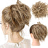 HMD Tousled Updo Messy Bun Hairpiece - Synthetic Ponytail Hair Extension with Elastic Rubber Band