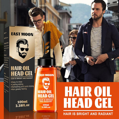 Men Hair Styling Gel with Comb,2 in 1 Men Hair Wax Gel with Comb, Long Lasting Fluffy Men Fast Build Hair Salon Styling Gel, Hair Wax Gel Styling Moisturizing Long-lasting 100ml