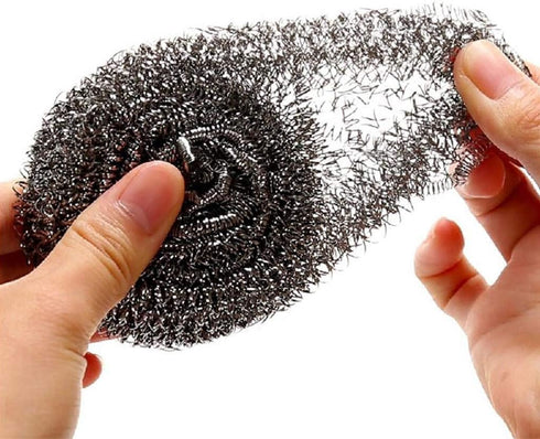KELINFONG 12 Pcs Stainless Steel Scrubber, Steel Wool Scrubber,Scouring Pad,Metal Kitchen Scrubbers for Dishes,Metal