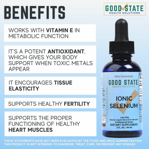 Good State Liquid Ionic Minerals - Selenium Ultra Concentrate - 10 drops equals 70 mcg (100 servings)