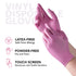 Disposable Gloves for Women, Pink Vinyl Gloves, Latex Free for Cooking, Food Prep, Cleaning, 50 Pack