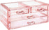 Ikee Design Pink Jewelry & Cosmetic Storage Boxes, Two Pieces Set for Vanity