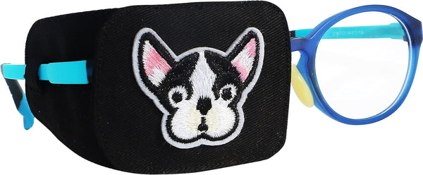 Cotton & Silk Eye Patch for Kids Glasses, Right Eye, Bulldog