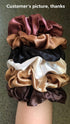 Sufermoe 6 Pcs Satin Silk Hair Scrunchies, Soft Hair Ties in 6 Classic Colors for Women and Girls, 4.5 Inch