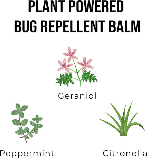 Geraniol Bug Balm, Travel Size DEET Free Mosquito Repellent for Kids, Natural Alternative Wipes for Babies