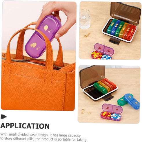 OFFIGAM 7-Day Weekly Pill Organizer Portable Travel Case with Compartments Wear-Resistant Medicine Storage Box