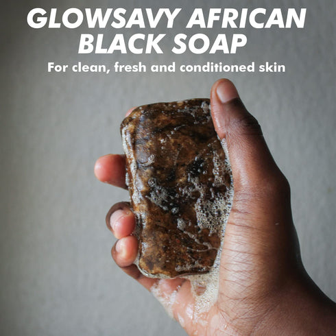 Authentic African Black Soap Bar: Skincare - Plant-based - from Ghana, West Africa - 2 Pack