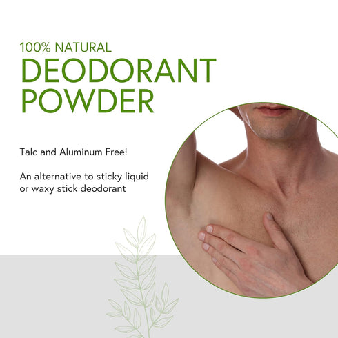 Honeybee Gardens Unscented Deodorant Powder for Men, Talc-Free, Vegan, 4 oz
