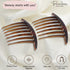 Parcelona French Basic 7 Teeth Tortoise Shell Matte Large 4” Celluloid Set of 2 Side Hair Combs for Women and Girls