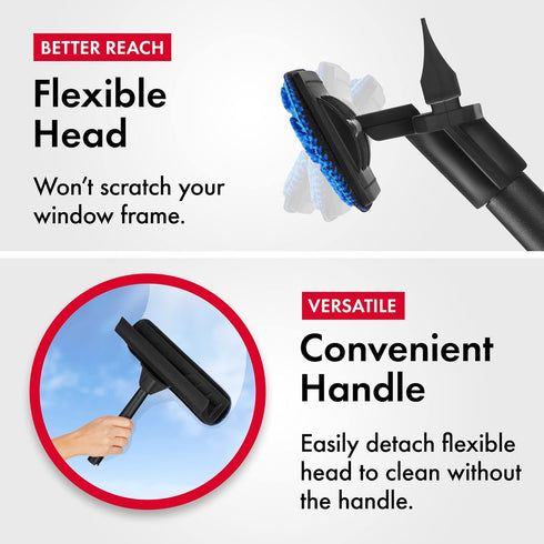 Tyroler Professional Window Squeegee Kit, 12"-80" Long for Indoor & Outdoor Window Cleaning, 2-in-1 Tool