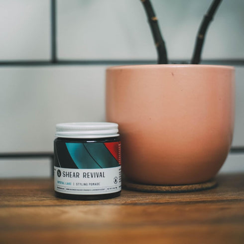 Shear Revival Crystal Lake Cream Pomade | Men's Hair Styling Medium Hold | 3.4oz - Natural Finish with Aloe Leaf Juice