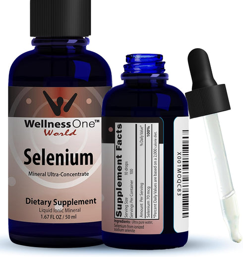 Liquid Selenium Supplement - Ionized Liquid Drops 70 mcg - Antioxidant, Immune & Cardiovascular Support - 1.67 fl oz,