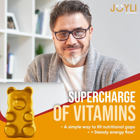 Joyli Superfruit Gummies - Sugar-Free Fruit Multivitamin Gummies - Supports Immunity, Digestion & Energy