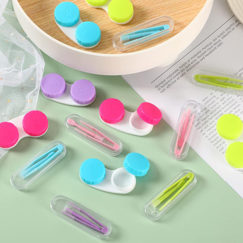 VOCOOL 16 Pcs Portable Contact Lens Tools Set, Mini Eye Contact Case Box with Inserter/Remover and Tweezer for Travel