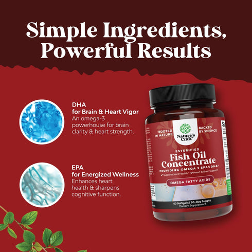 Omega 3 Fish Oil Supplement, 2000 mg per Serving, EPA DHA Fish Oil, Immune Booster Brain Vitamins, Mood Boost, Liver
