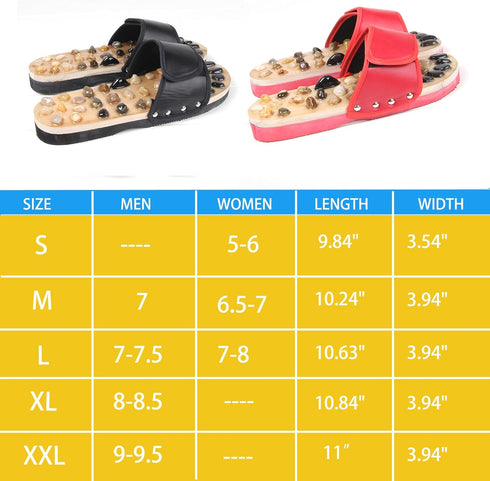 LHYILSWQ Reflexology Foot Massager Slipper Acupuncture Massage Sandals with Natural Stones Acupoint Massage Shiatsu