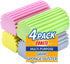 Damp Clean Duster Sponge, 4 Pack Magic Eraser, Reusable Damp Dusting Sponge for Household Cleaning (Multi Color)