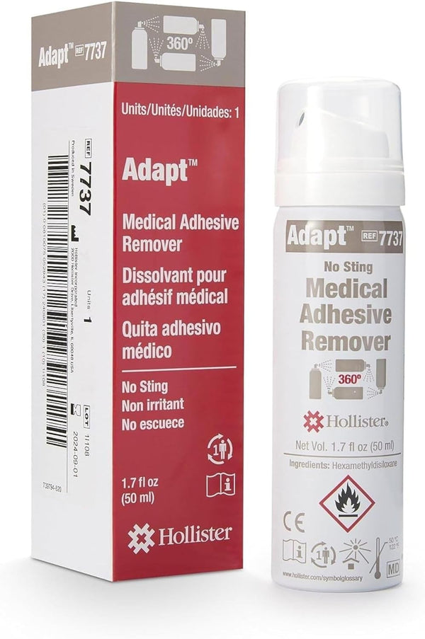 Hollister 7737 Adapt Medical Adhesive Remover Spray, 1.7 oz., Alcohol-Free Ostomy Supplies, Adhesive Remover for Skin