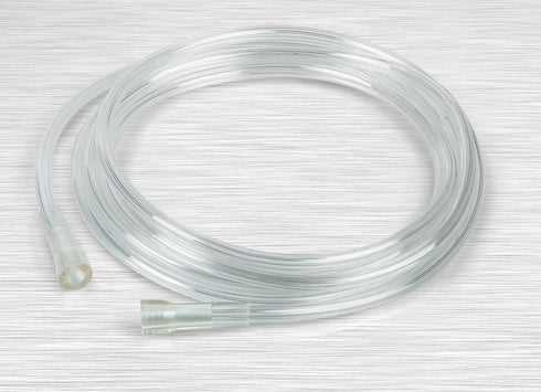 Medline Clear Crush-Resistant Oxygen Tubing, 25', Pack of 25, Standard Connector, Single Patient Use