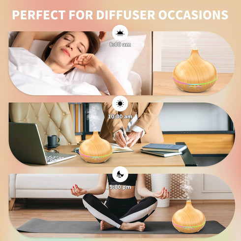 Aroma Diffuser for Essential Oil, Large Room, Cool Mist Humidifier with Auto Off, 1 Count