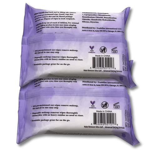 mivida Hypoallergenic Makeup Remover Wipes - 2 Pack of 25 Count, Facial Cleansing Wipes with Hyaluronic Acid