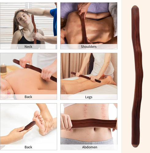 QYLHH Short Massage Stick Roller Wood Gua Sha Tool for All of Your Body,Neck,Back SPA Massager