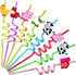 24pcs Farm Animals Party Favor Straws, Reusable Drink Birthday Party Straws, Chicken Sheep Horse Cow Pig Farm Party