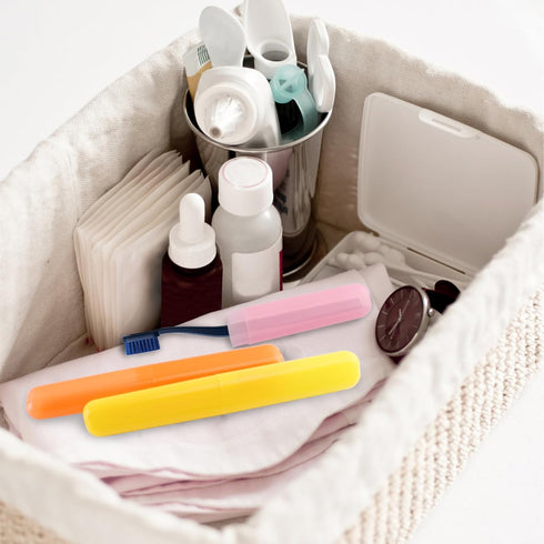 NICEMOVIC 120 Pieces Travel Toothbrush Holder, Portable Plastic Dust Proof Case for Travel, Camping