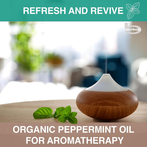 Organic Peppermint Essential Oil, 100% Pure USDA Certified, Therapeutic Grade for Aromatherapy Diffuser, 10ml