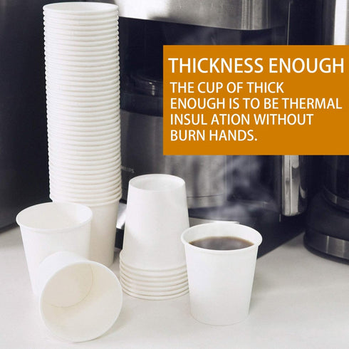 Vumdua 800 6 oz Pcs Disposable Paper Coffee Cups, Hot Cold Beverage Drinking Cup for Coffee, Tea, Juice, Espresso