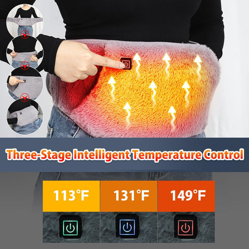 NORMIA RITA 3-Temperature Settings, Electric Heating Pad for Women Adjustable Waist Warmer Belt with Crystal Velvet