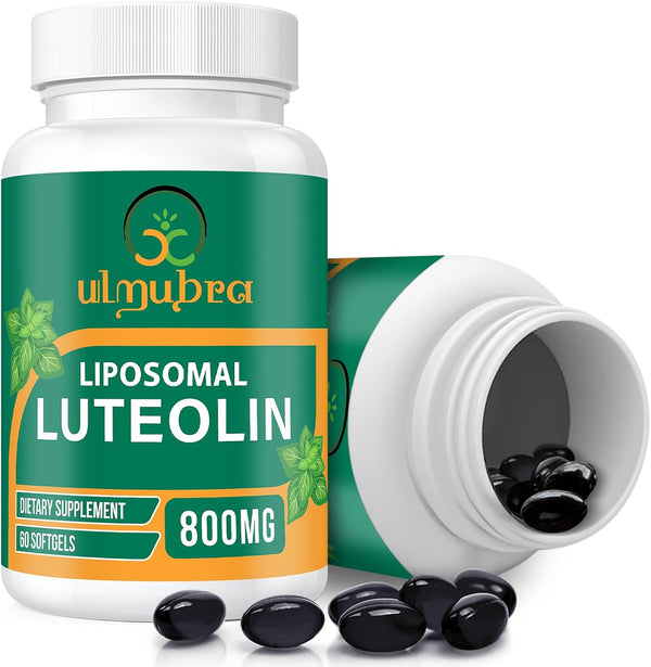 800 MG Liposomal Luteolin Supplement - 60 Softgels | Maximum Absorption, Premium Antioxidant for Brain & Well-being