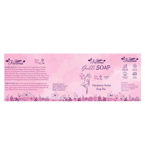 Set 3 3 5.3 oz FIVONA Pink Yoni Soap Bar of - Gentle Feminine Wash & Body Cleansing Bars, Herbal Soap with Natural
