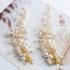 Wedding Pearl Hair Clips(2PCS)- Rhinestone Hair Accessories for Bridal Women(Gold)