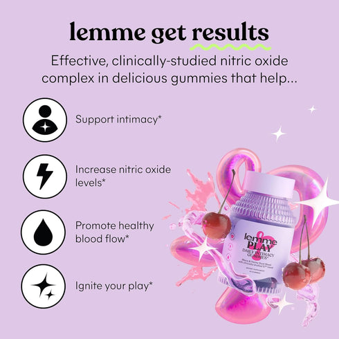 Lemme Gummies S7 (60 Count) Play Daily Intimacy for Women and Men w/Clinically-Studied Nitric Oxide Complex for Healthy