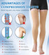 MGANG Thigh High Compression Stockings, 20-30 mmHg Graduated, Medical, Beige L for Men & Women