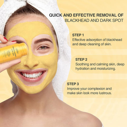 Turmeric Clay Stick Mask, Organic Vitamin C Purifying Mask for Blackhead Cleansing, Deep Clean Pore Facial Mask