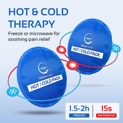 Reusable Round Hot and Cold Gel Ice Packs for Injuries | Cold Compress, Gel Ice Packs, 5 Pack