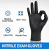 Basic Black Nitrile Exam Gloves, Latex-Free & Powder-Free, Heavy-Duty Industrial Medical Glove (Pack of 100)