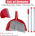 Meanplan 2 Pcs Angle Broom and Dustpan Combo Set, 54'' Indoor Outdoor Cleaning Broom with Step-on Dustpan