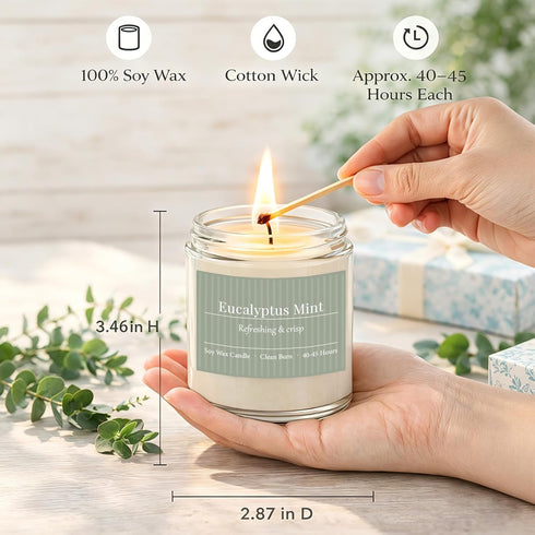 Summer 6 Pack PELN Scented Candles for Women, Spring Soy Wax Aromatherapy Candles, Lemon Verbena, Coconut Lime, Sea