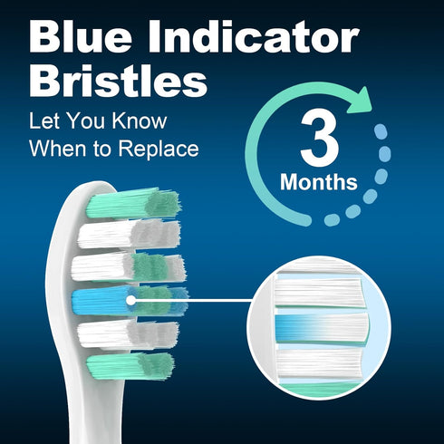 MRYUESG Replacement Toothbrush Heads, 10 Pack, Compatible with Philips Sonicare, White-Blue