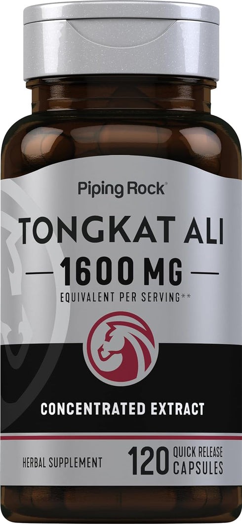Piping Rock Tongkat Ali 1600mg | 120 Capsules, Longjack Extract for Men, Non-GMO, Gluten Free