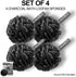 Shower Puff 4 Pack Black Bath Sponge, Shower Loofahs Pouf Ball Nature Bamboo Charcoal Mesh Bulk Puffs, Large Shower