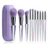 Oneleaf Makeup Brushes 10 Pcs Premium Synthetic Bristles Kit, Kabuki Foundation Blending Brushes with Crystal Handle
