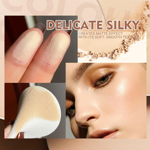 SACE LADY Face Pressed Powder Set, 0.35oz (#02), Controls Shine, Smooths Fine Lines, Long Lasting, Cruelty-free