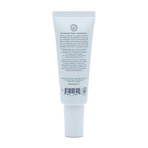 Pipette Overnight Brightening Exfoliating Mask, Vegan Face Exfoliator with Squalane & Hyaluronic Acid, 2 fl oz