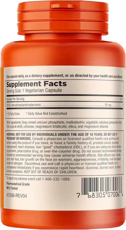 Mt. Angel Vitamins Pure DHEA 25mg Supplement for Men + Women, Supports Healthy Aging, Muscle Integrity, Energy, 60