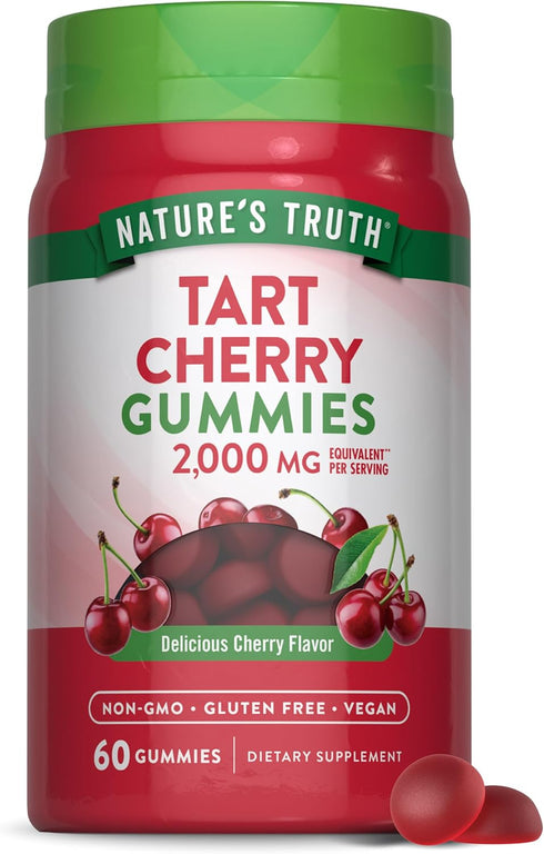 Nature's Truth Tart Cherry Gummies | 60 Count | Vegan, Non-GMO &