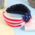 USA Flag Knotted Headbands for Women and Girls, Non-Slip Patriotic 4th of July Hair Accessories, Red White Blue